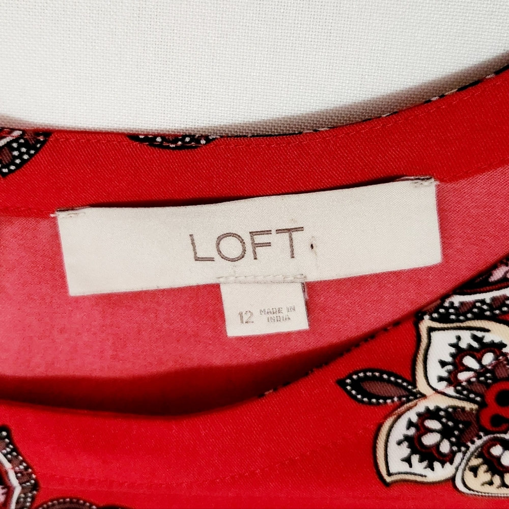 Ann Taylor LOFT Red and Floral Print Dress - Picture 5 of 8
